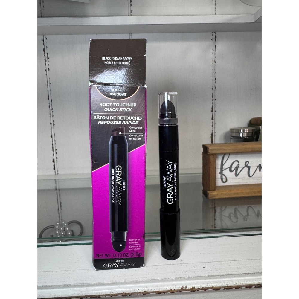 Everpro‎ Gray Away Root Touch-Up Quick Stick Black to Dark Brown 0.10 oz NEW